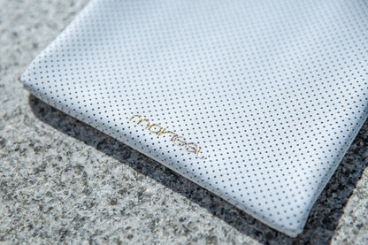 Mini Grocer Bag in Perforated White Leather