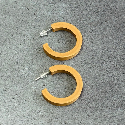 3D Printed Chunky Hoop Earrings in Brown