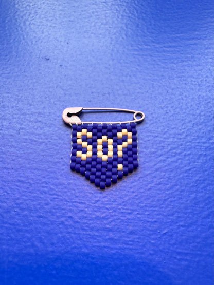 'So?' Woven Bead Pin Brooch