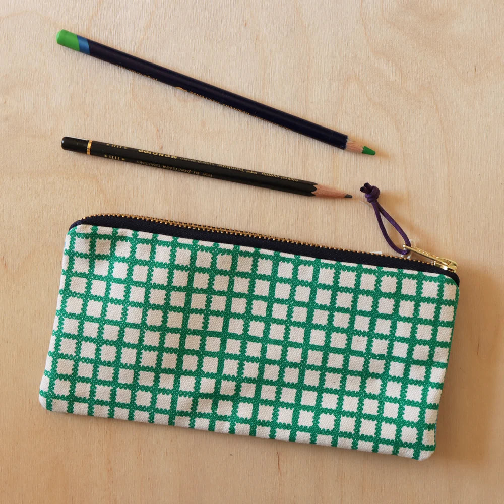 Checks Screenprinted Pencil Case