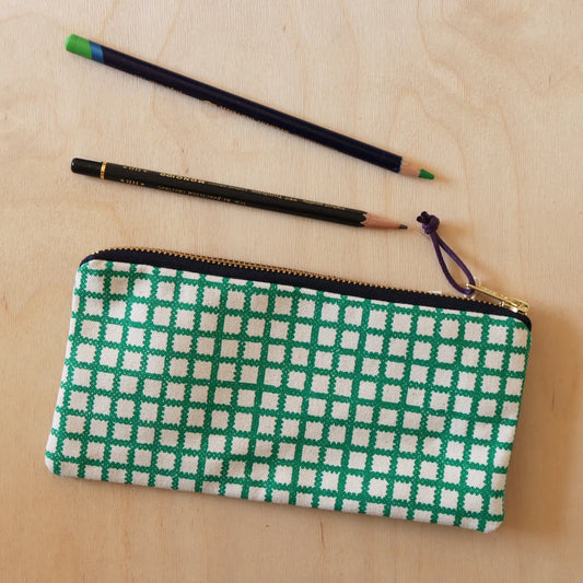 Checks Screenprinted Pencil Case