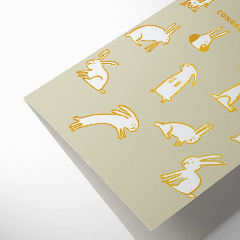 Rabbits Multiplying New Baby Card
