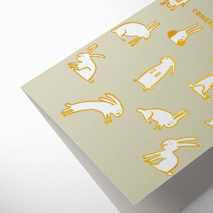 Rabbits Multiplying New Baby Card