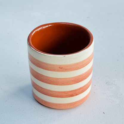 Terracotta Stripe Coffee Shot