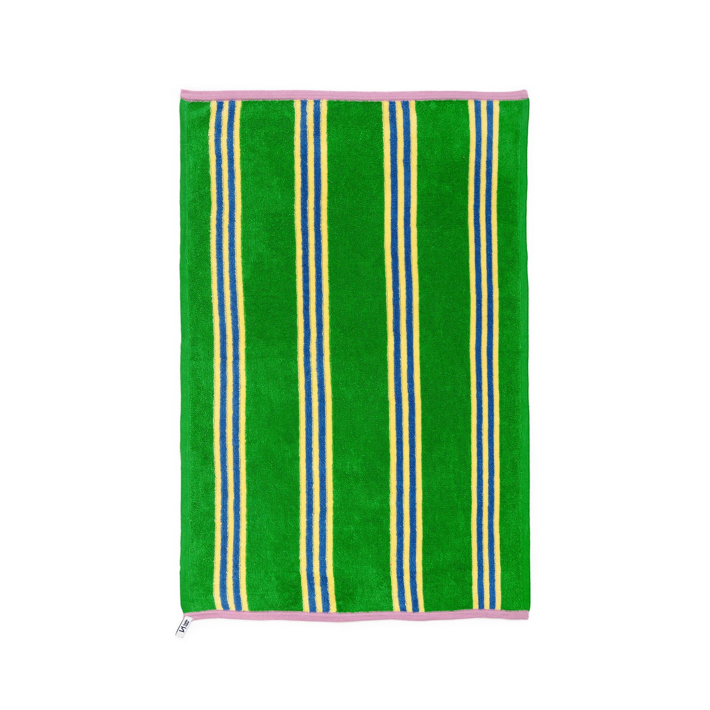 Terry Towelling Hand Towel in Green Stripe