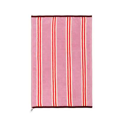 Terry Towelling Hand Towel in Pink Stripe