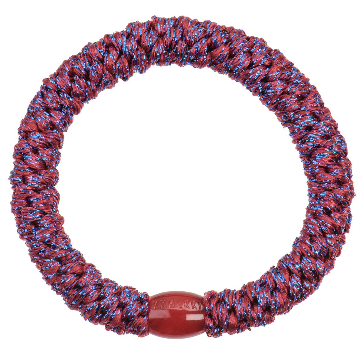 Kknekki Original Hair Tie in Bordeaux & Blue Glitter