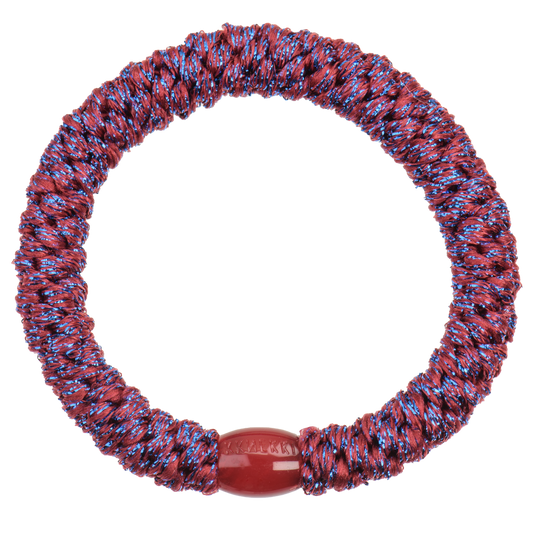 Kknekki Original Hair Tie in Bordeaux & Blue Glitter