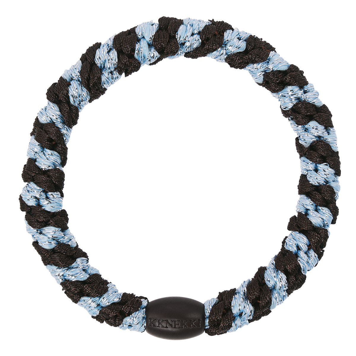 Kknekki Original Hair Tie in Brown & Sea Blue Glitter Stripe