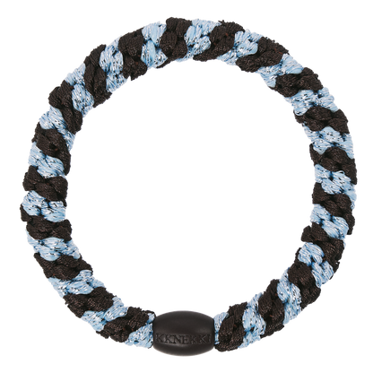 Kknekki Original Hair Tie in Brown & Sea Blue Glitter Stripe