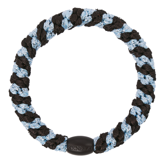 Kknekki Original Hair Tie in Brown & Sea Blue Glitter Stripe