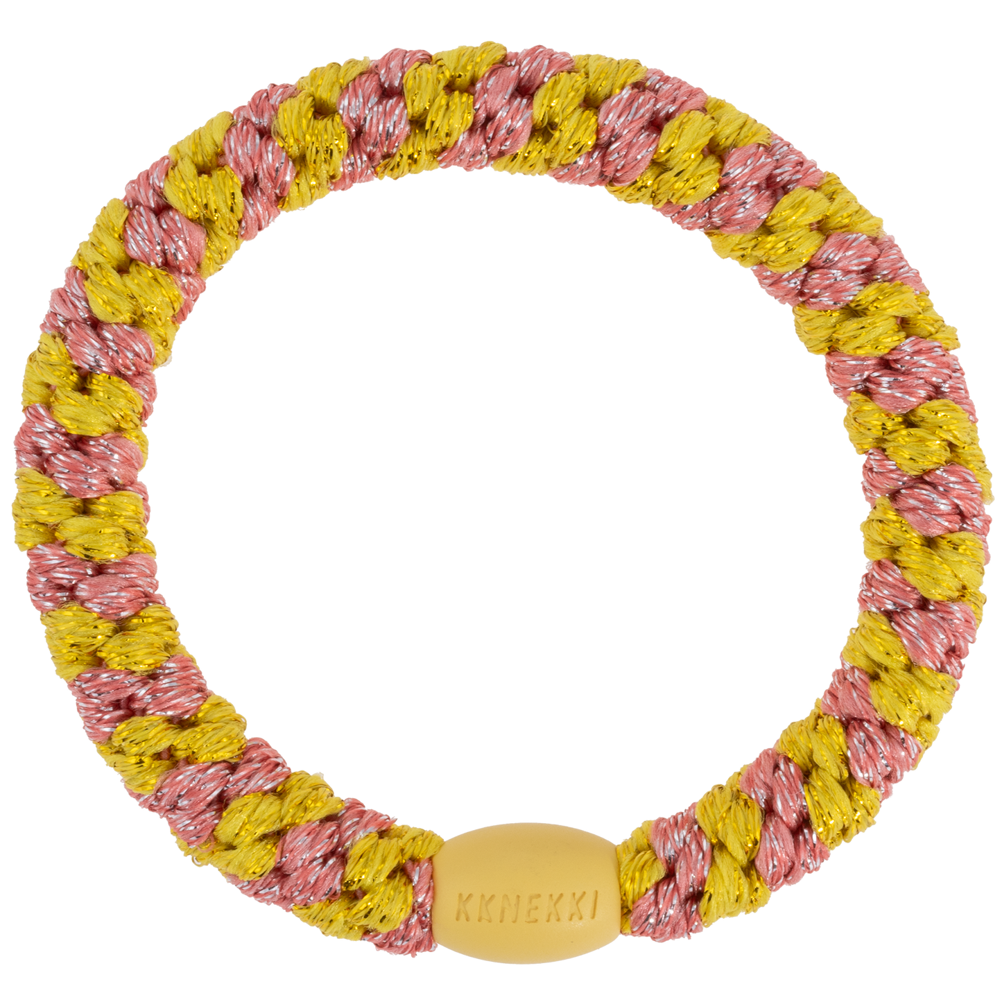 Kknekki Original Hair Tie in Coral Glitter Stripe