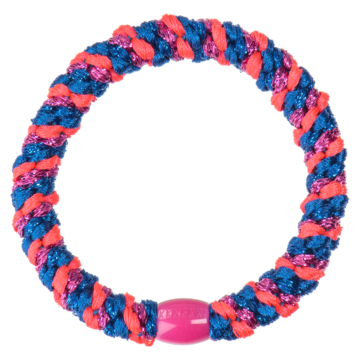 Kknekki Original Hair Tie in Electric Blue & Pink Glitter Mix