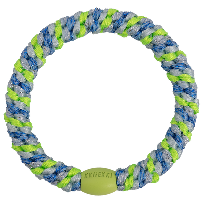 Kknekki Original Hair Tie in Blue & Neon Green Glitter Mix