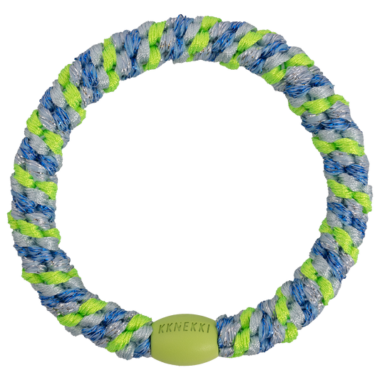 Kknekki Original Hair Tie in Blue & Neon Green Glitter Mix