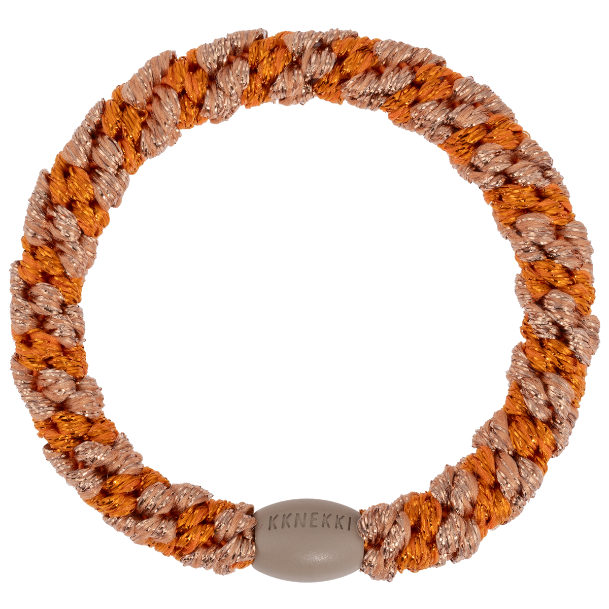 Kknekki Original Hair Tie in Orange & Rosewood Glitter Stripe