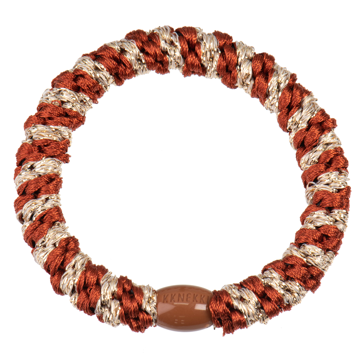 Kknekki Original Hair Tie in Rust & Beige Glitter Stripe