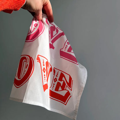 Love Love Love Cotton Handkerchief