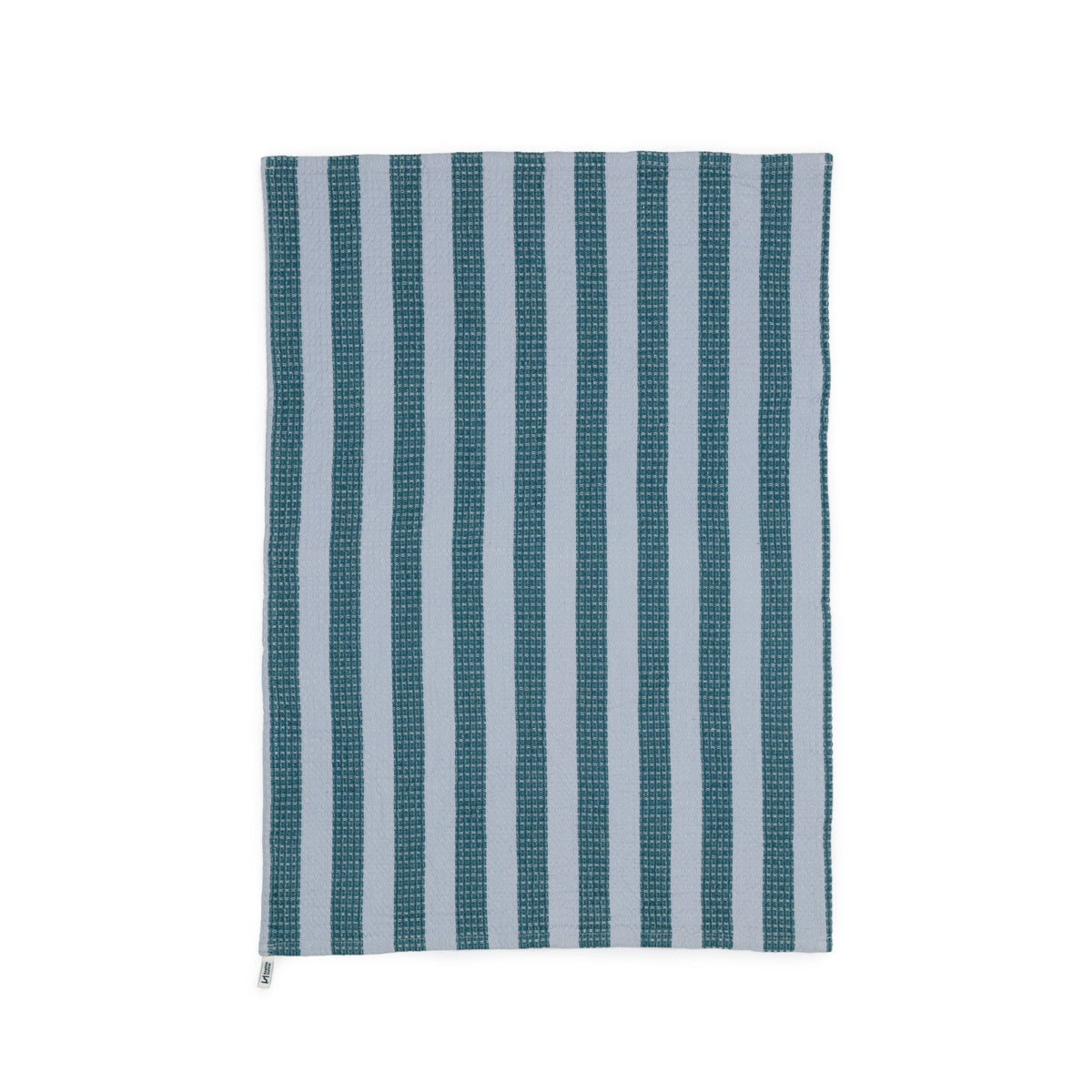 Cotton Waffle Tea Towels Pack of 2 in Checked Green