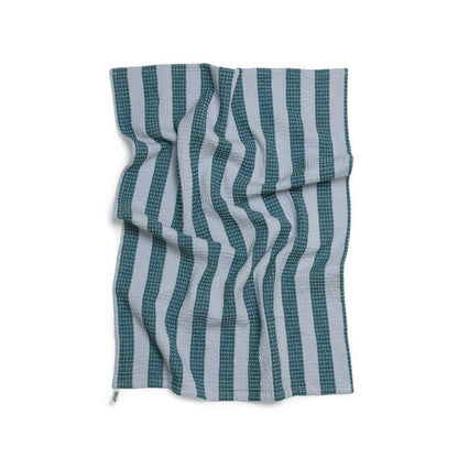 Cotton Waffle Tea Towels Pack of 2 in Checked Green