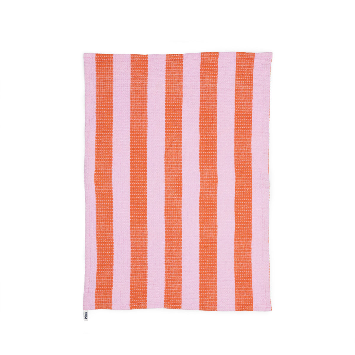 Cotton Waffle Tea Towels Pack of 2 in Striped Pink