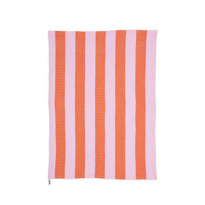 Cotton Waffle Tea Towels Pack of 2 in Striped Pink
