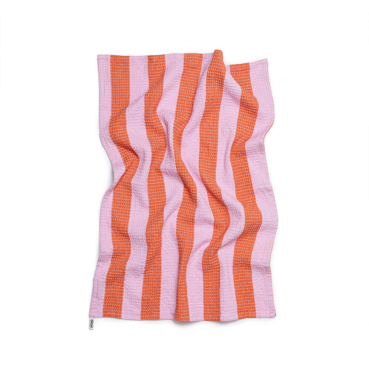 Cotton Waffle Tea Towels Pack of 2 in Striped Pink