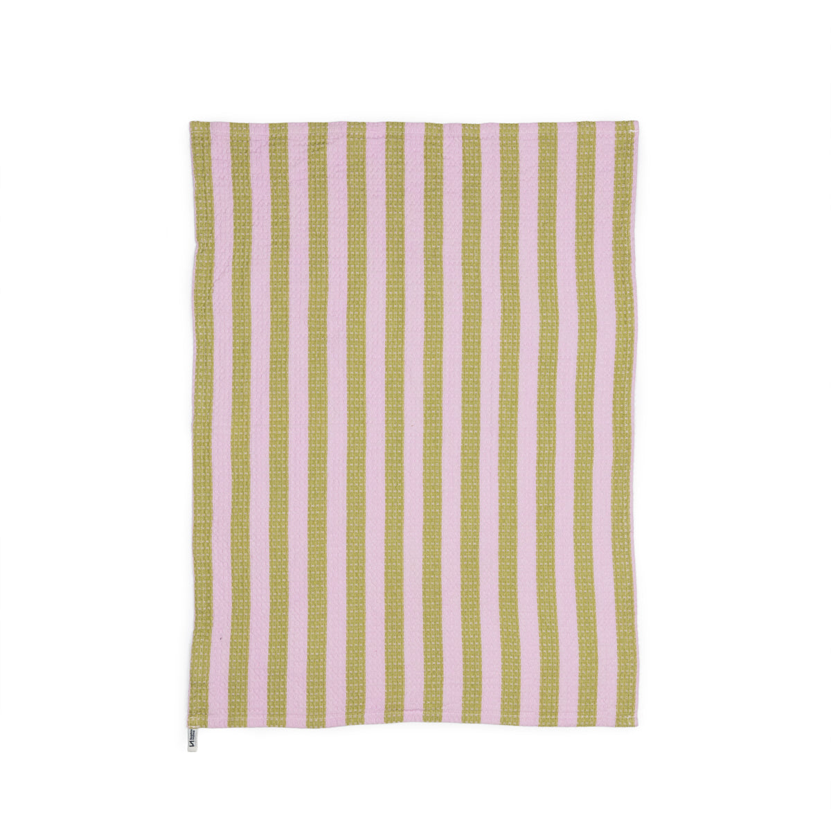 Cotton Waffle Tea Towels Pack of 2 in Striped Pink