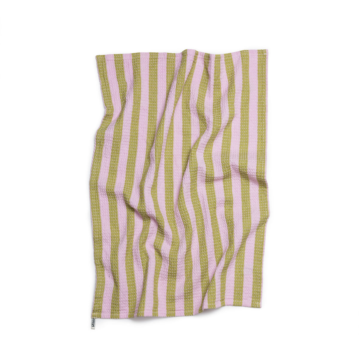 Cotton Waffle Tea Towels Pack of 2 in Striped Pink