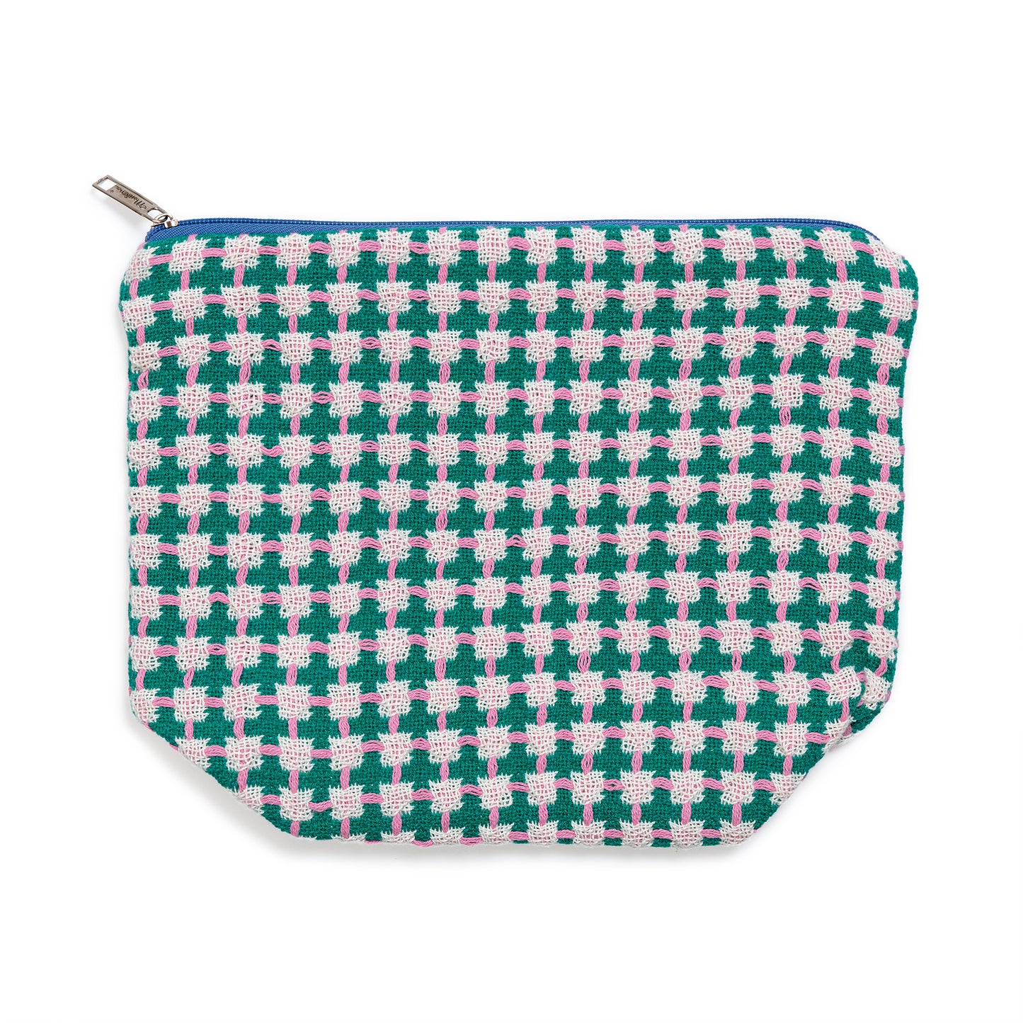Recycled Cotton Wash Bag in Green & Pink