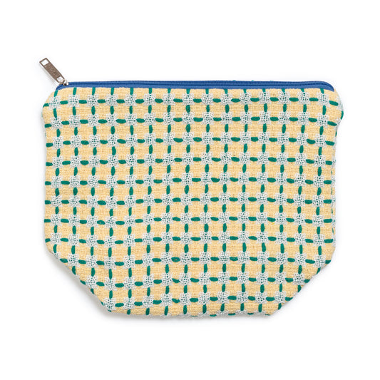 Recycled Cotton Wash Bag in Yellow & Green