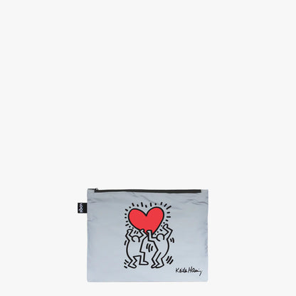 Keith Haring Dog, Heart, Love Reflective Zip Pockets