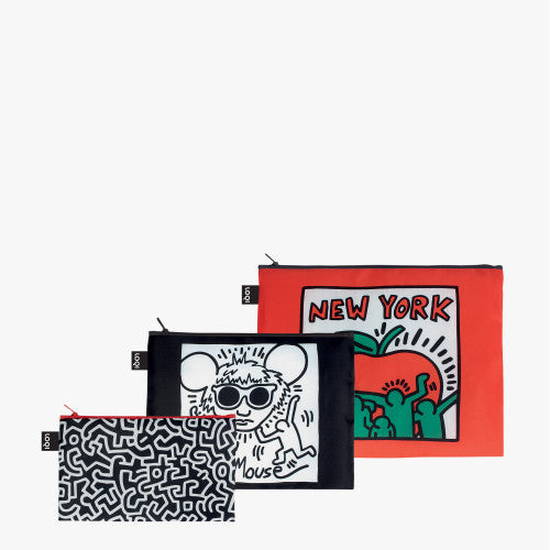 Keith Haring Untitled, Andy Mouse, New York Recycled Zip Pockets