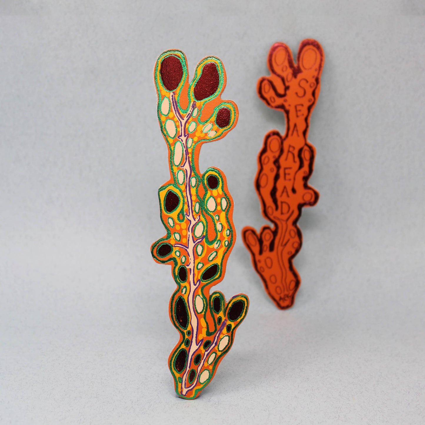 Seareads Leather Bookmark in Orange