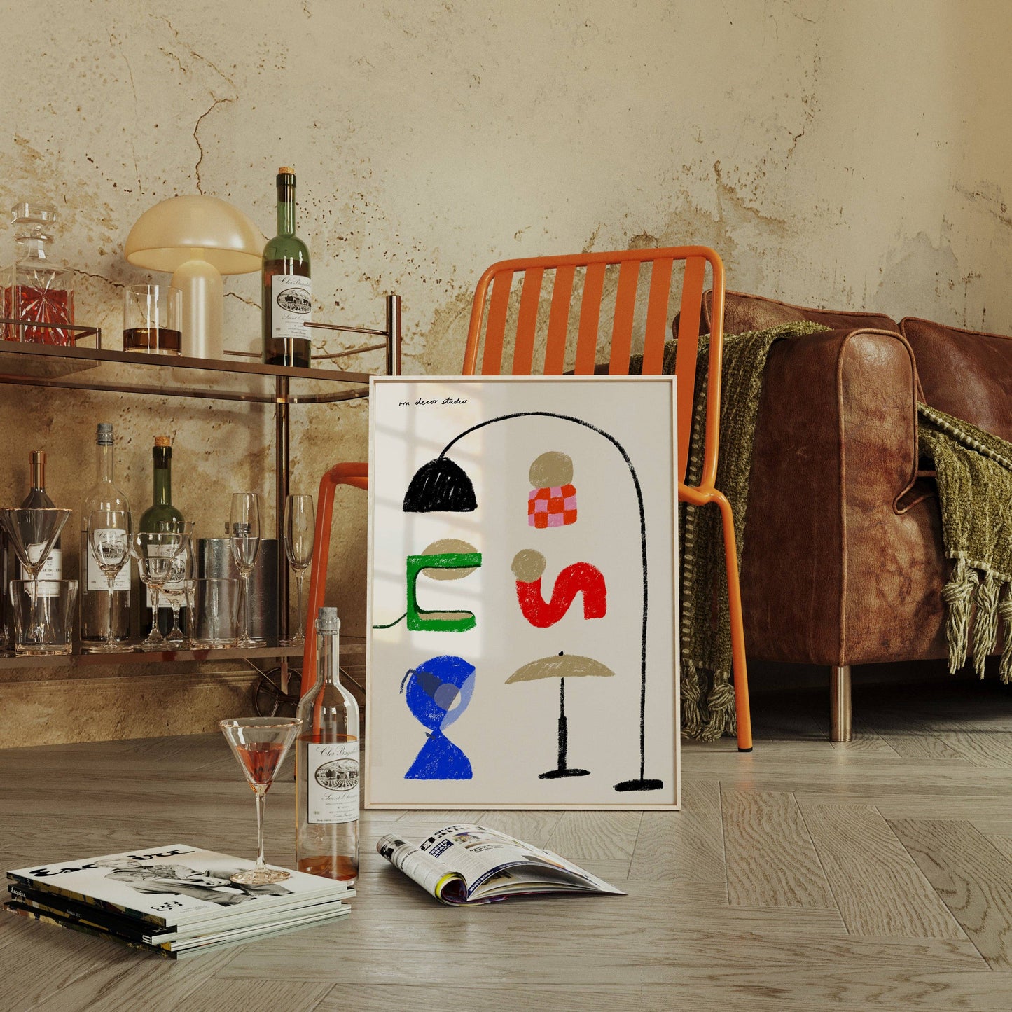 Retro Furniture Series Lamps Print #2