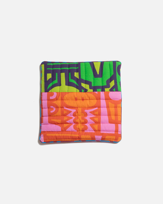 Quilted Cushion in Chameleon Cayenne