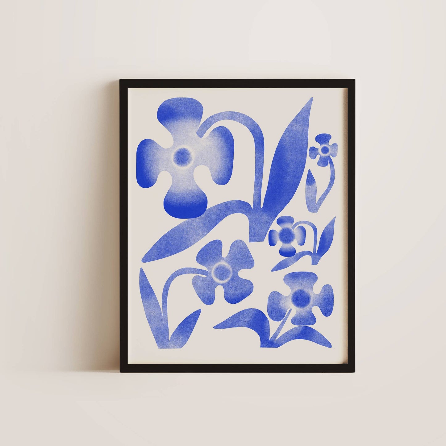 Blue Flowers A3 Art Print