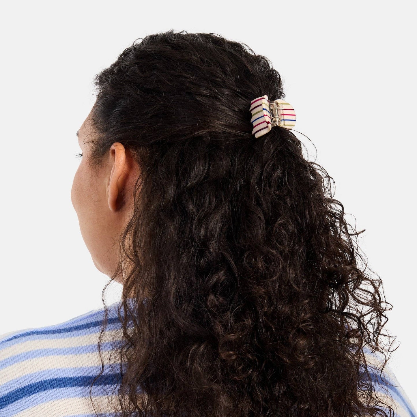 Midi Ursa Hair Claw in Vanilla Stripe