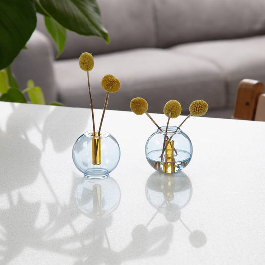 Duo Tone Mini Bubble Vase in Blue & Yellow