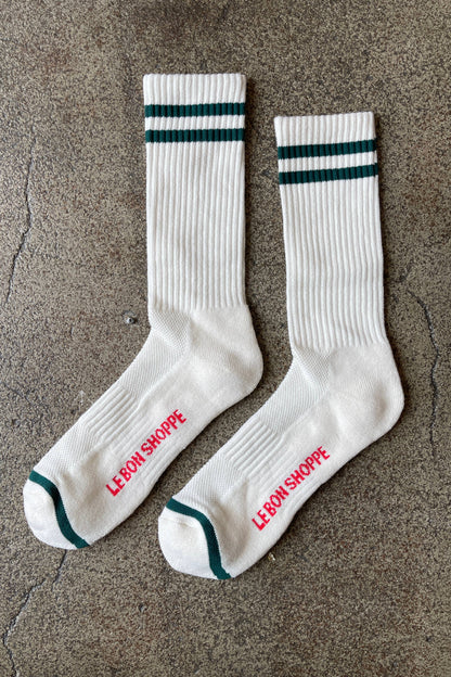 Extended Boyfriend Socks in Parchment