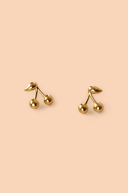 Maraschino Studs in Gold