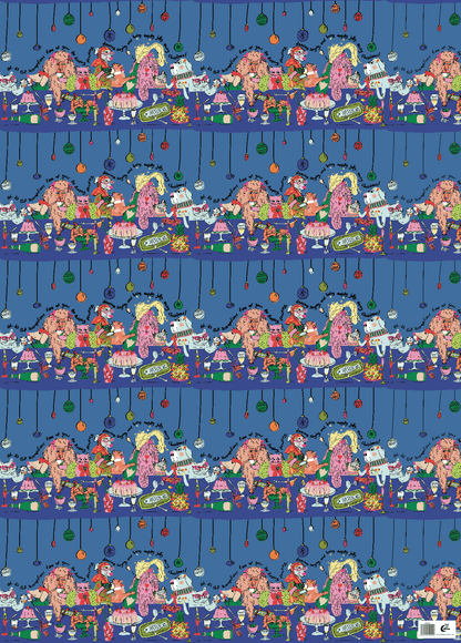 Christmas Supper Gift Wrap Sheet