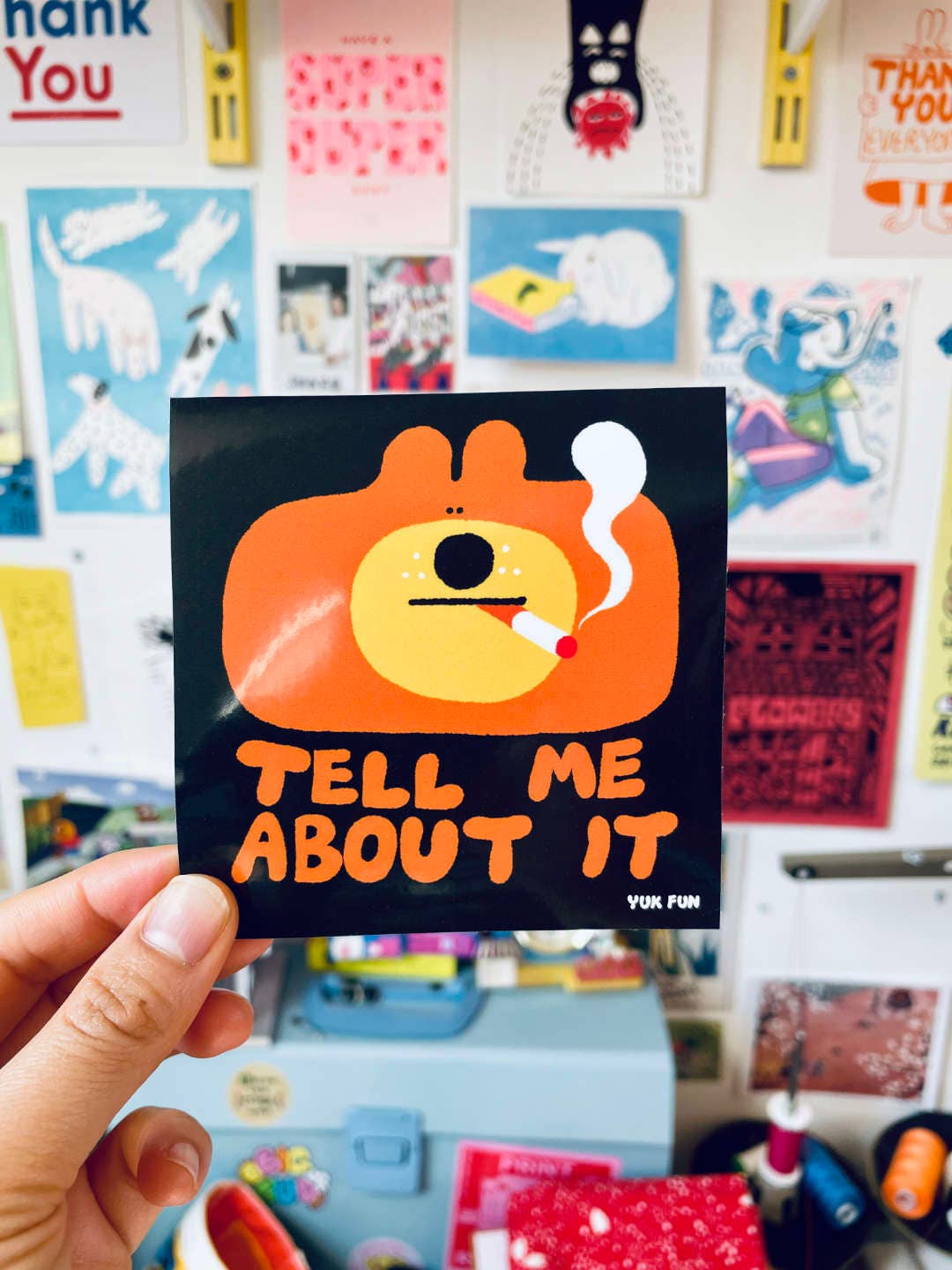 Tell Me About It Bear Eco Vinyl Sticker