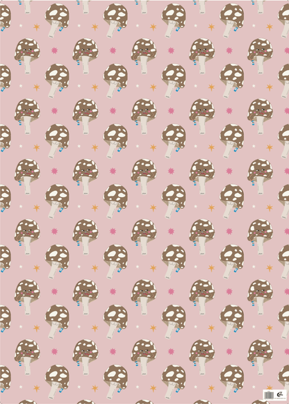 Mushroom Gift Wrap Sheet