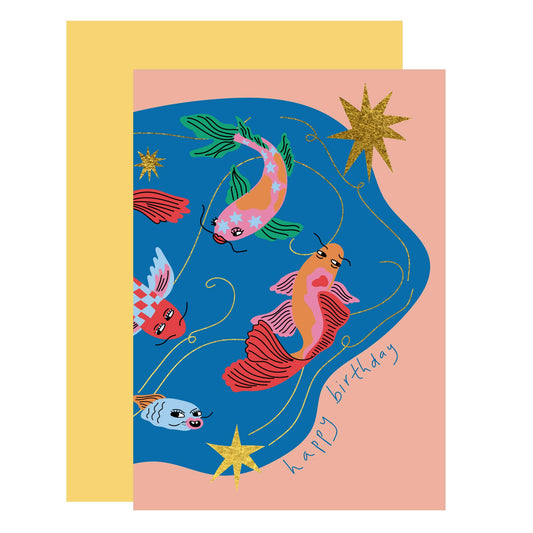 Coy Koi Birthday Card