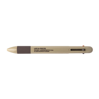 Life & Pieces 4 Colour 0.5mm Ballpoint Pen in Brown