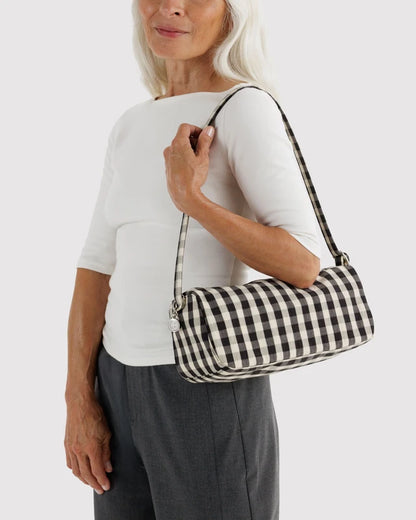 Baggu Nylon Loaf Bag in Black & Cream Gingham