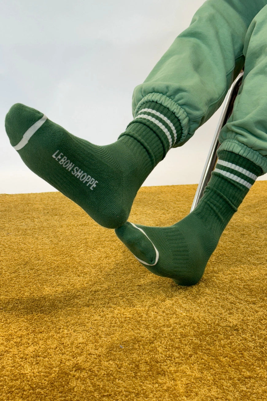 Extended Boyfriend Socks in Moss