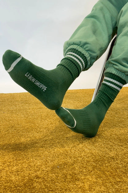 Extended Boyfriend Socks in Moss
