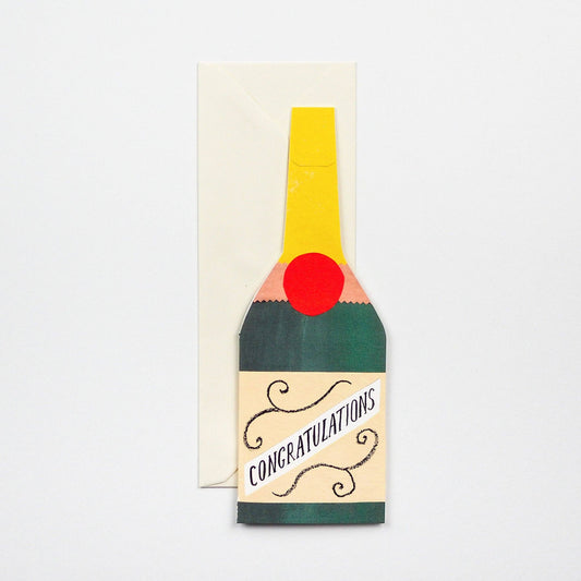 Champagne Bottle Congratulations Card